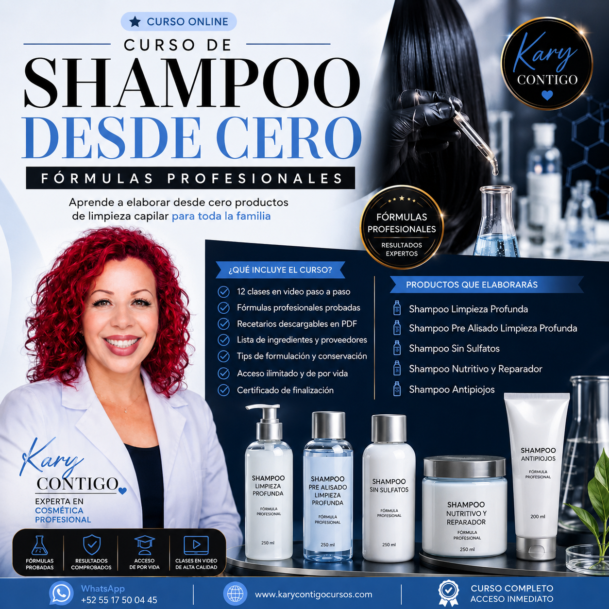 Curso completo de shampoo artesanal líquido profesional — Kary Contigo