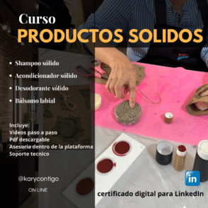 "Curso de cosmética sólida: aprende a elaborar shampoo sólido, acondicionador sólido, desodorante natural y bálsamo labial artesanal"